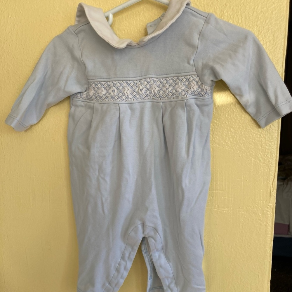 Kissy Kissy Collared Smocked Romper